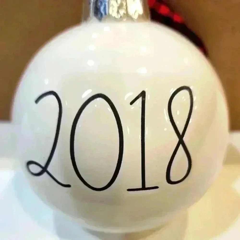 Rae Dunn Black & White Ornaments Holiday Mr. & Mrs. 2018 set Anniversary Wedding